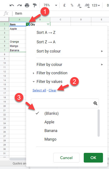 how-to-sort-rows-to-bring-the-blank-cells-on-top-in-google-sheets