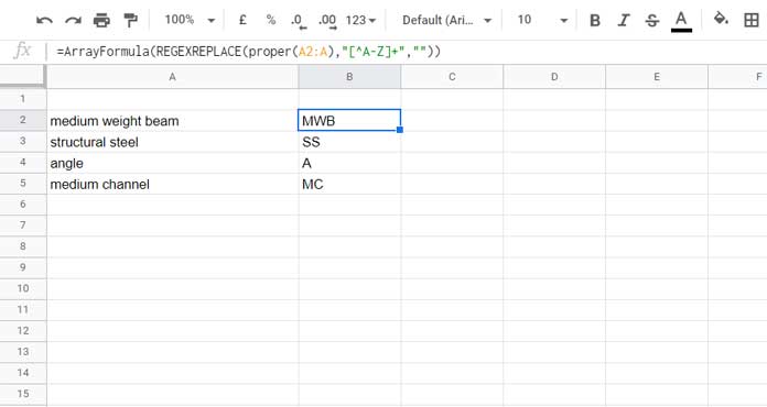 extract-the-first-letter-of-each-word-in-google-sheets-array-formulas