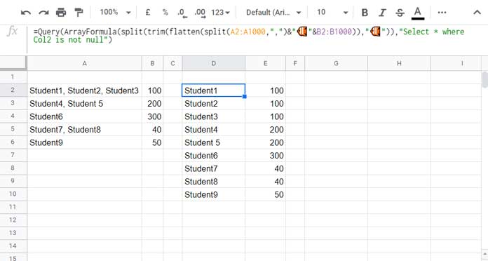 Split Comma Delimited Values in a Multi-Column Table - Two Columns