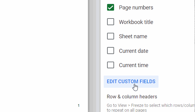 Deleting page numbers in Google Sheets