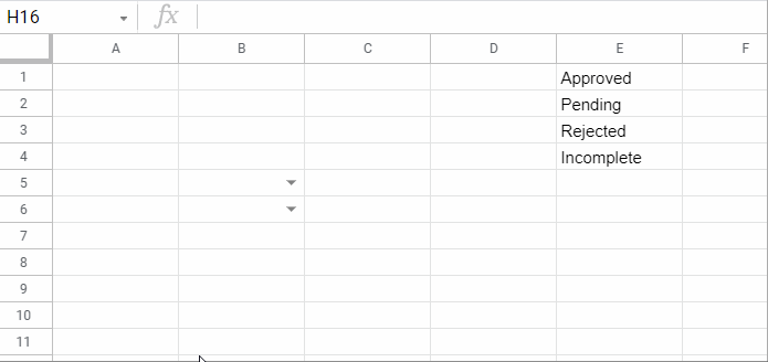 Example to Locked Reference in Drop-Down