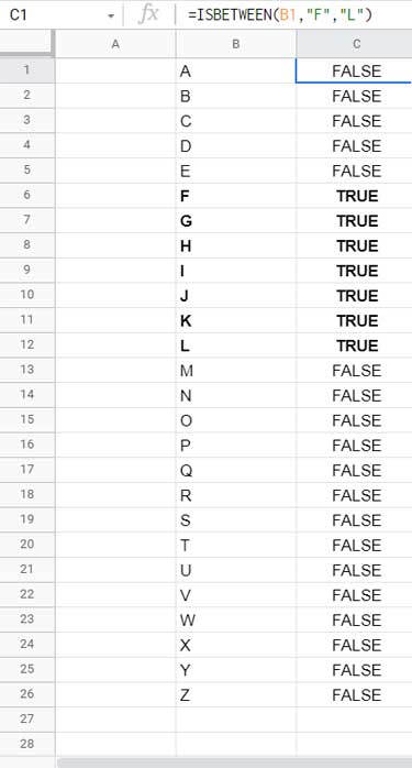 Test a Character is Greater than and Less than another Two Characters