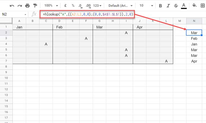 Hlookup Alternative to Filter Formula Above 