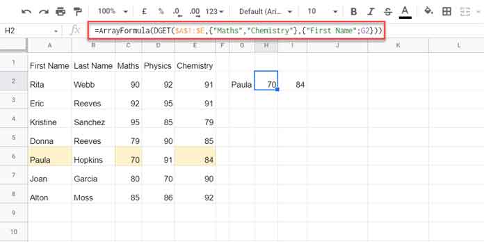 Two Fields in Database Formula