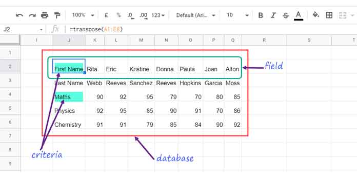 DGET Array Formula Explained in Google Sheets