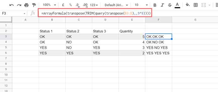 Combine Columns in the Range to Match