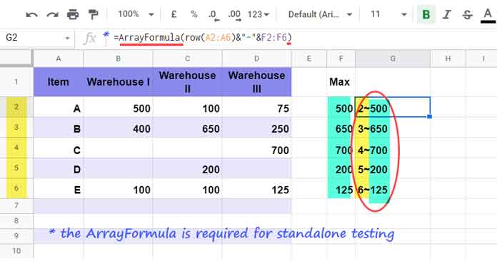 Formula to Combine Row Number with Max