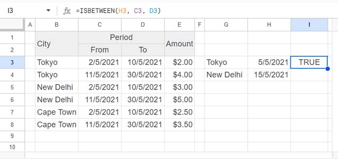 Step 1: Lookup Date in a Start and End Date Range