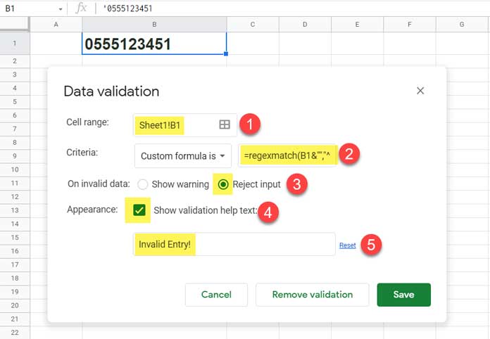 Allow Only N Digits in Data Validation - Five Settings