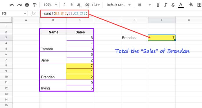 Example: Formula Issues with Merged Cells in Google Sheets
