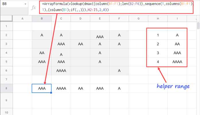 find-the-longest-string-in-a-column-in-google-sheets