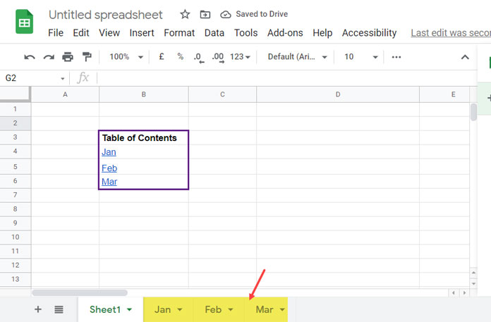 Dynamic Cell Reference in Table of Contents