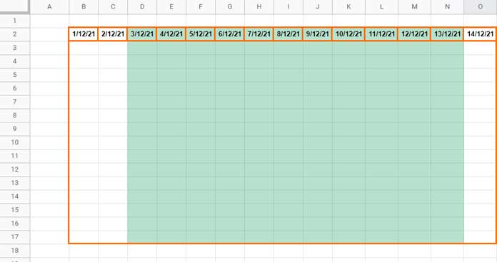 Conditional Format Date Range Based on Header Row