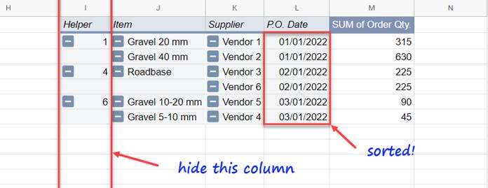 Sorting Pivot Table Rows, Not by the First Column