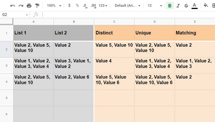 How To Compare Comma Separated Values In Google Sheets