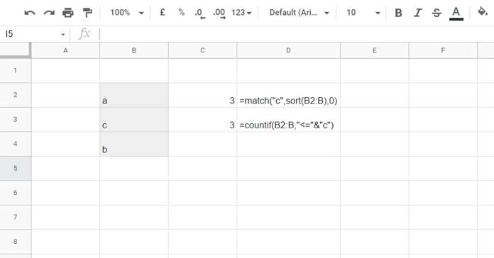 Rank Data by Alphabetical Order in Google Sheets