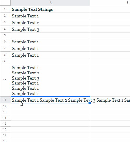 Whitespaces at the Beginning of a Newline - Data Cleanup in Google Sheets