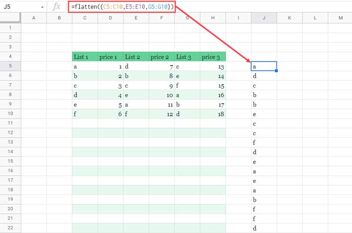 Flattening Every Other Column in Google Sheets - Non-Dynamic