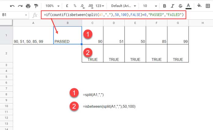 Comma Separated Numbers within Specific Range - Example