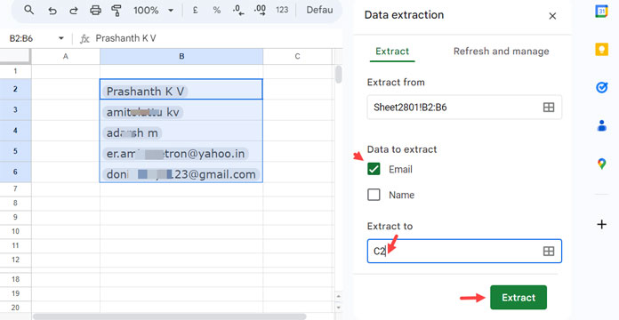 Extracting Email from People Chip in Google Sheets