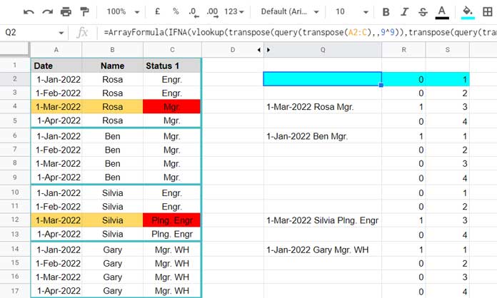 step - 3: Identifying Last Status Change Rows