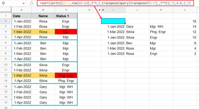 step - 1: Eliminating Duplicates Based on Name and Status