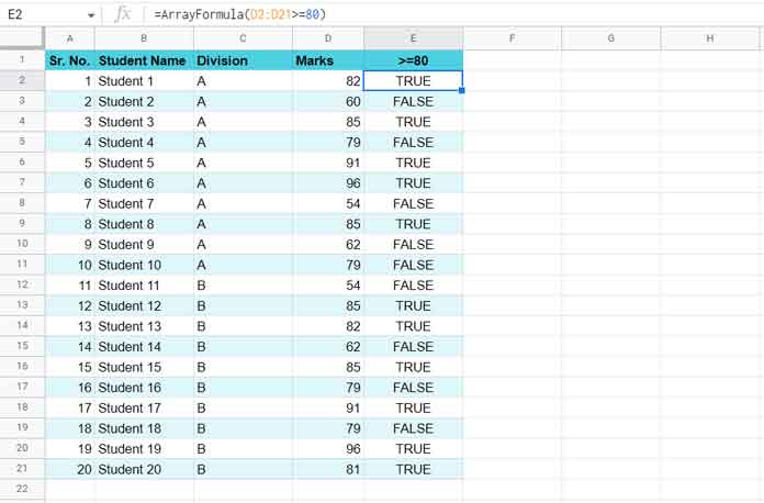 AVERAGEA Function in Google Sheets - Examples