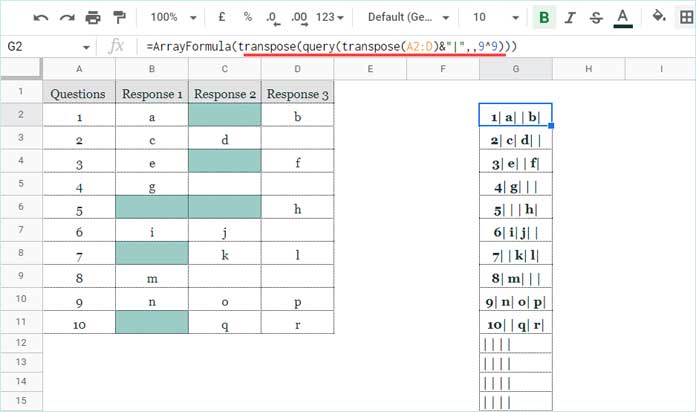 Query Transpose Example