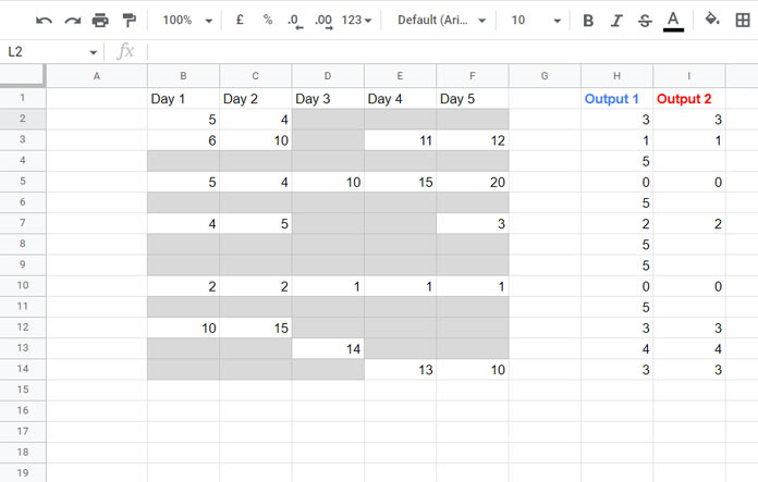 Count Blank Cells Row by Row - Array Formula