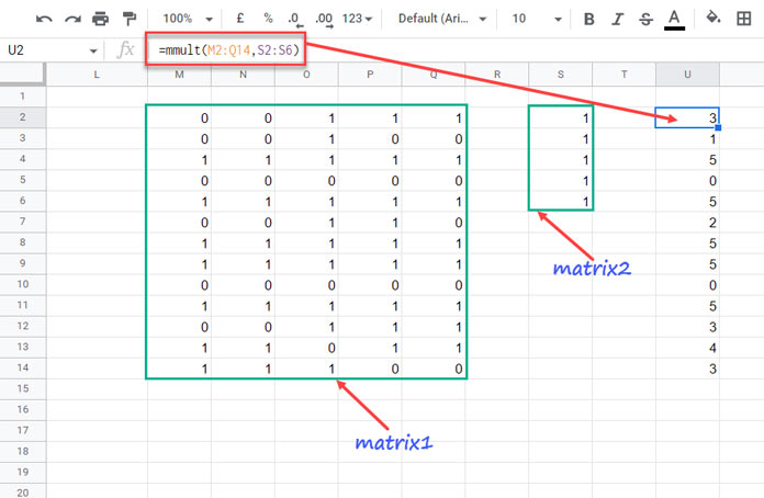 MMULT for Counting Empty Cells in Each Row