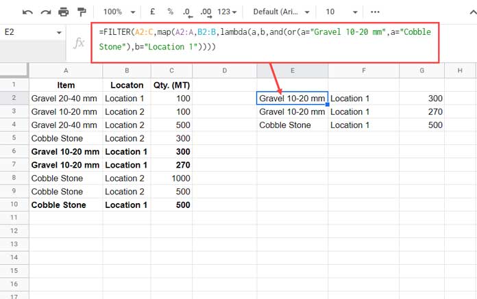 How to Use MAP Function with FILTER - Example