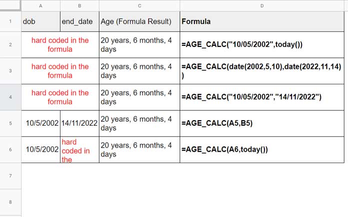 AGE_CALC - Age from Date of Birth