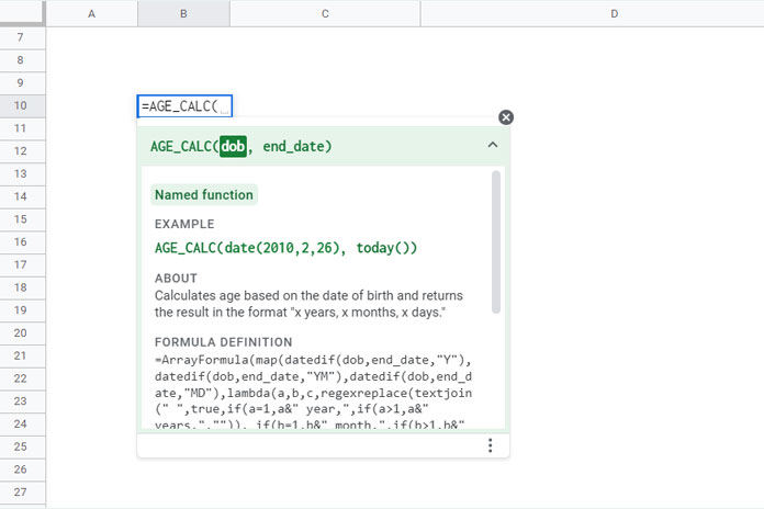 AGE CALC A Named Function To Calculate Age In Google Sheets