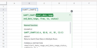 GANTT_CHART Named Array Function for Google Sheets