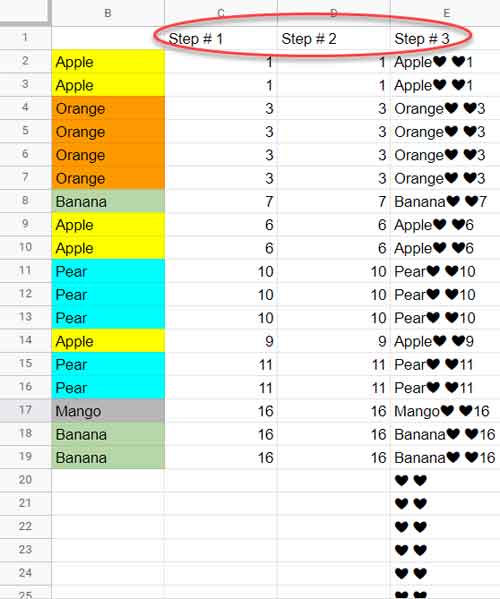 Distinguish Each Sets of Values