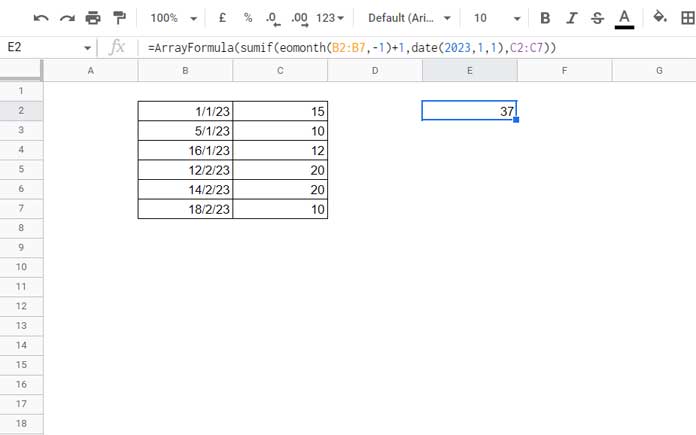LET Function in Google Sheets - Example