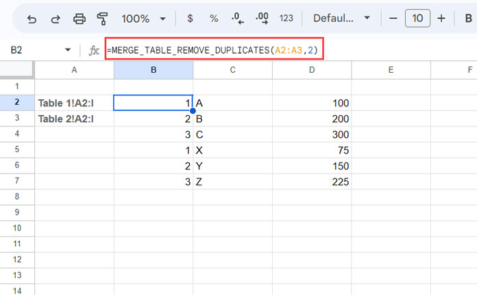 MERGE_TABLE_REMOVE_DUPLICATES Function