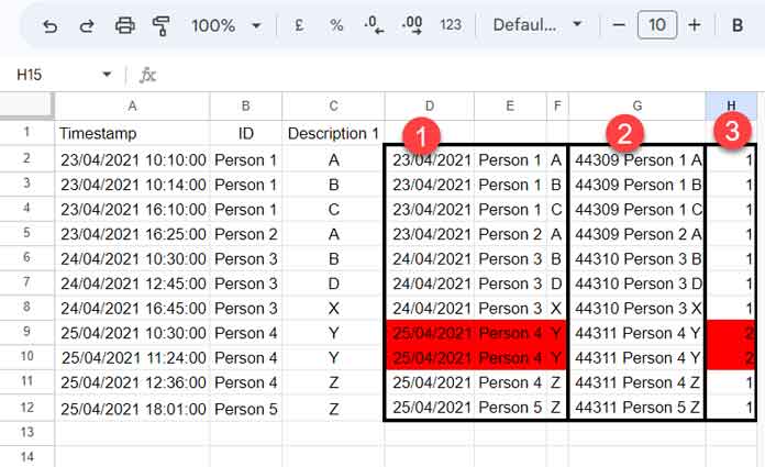 Duplicates within Same Date, Multiple Rows 
