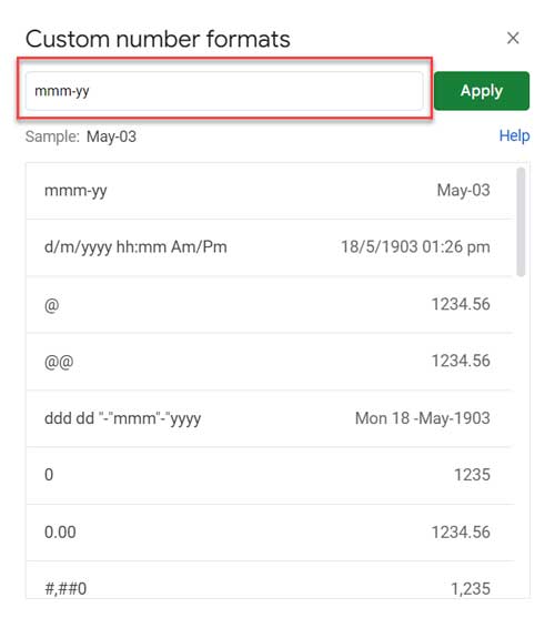 Custom Number Format: Date to Month and Year
