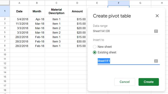 Selecting the Output Cell and Sheet