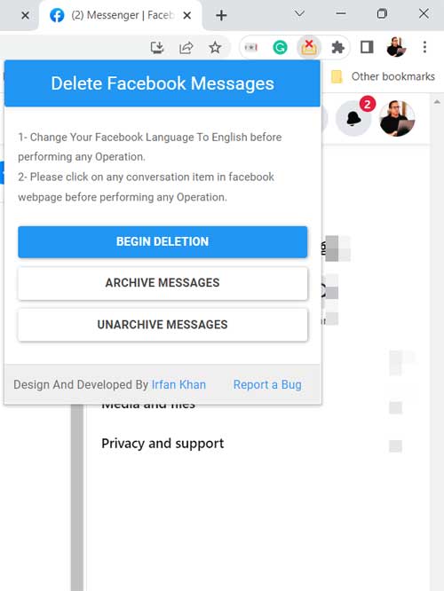 Delete All Facebook Chat Messages in One Go