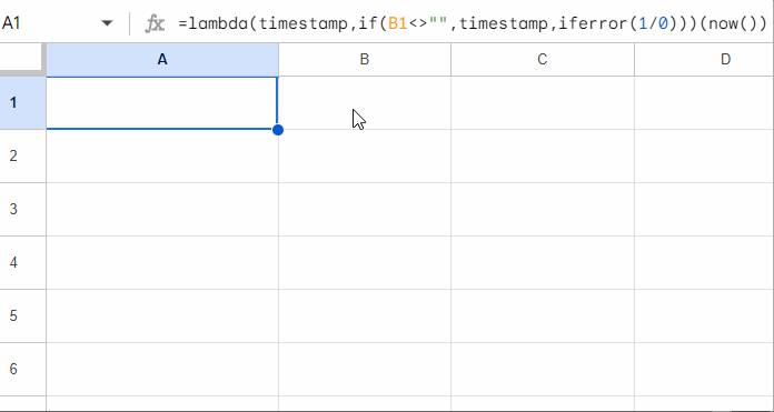Inserting a Static and Conditional Timestamp in Google Sheets