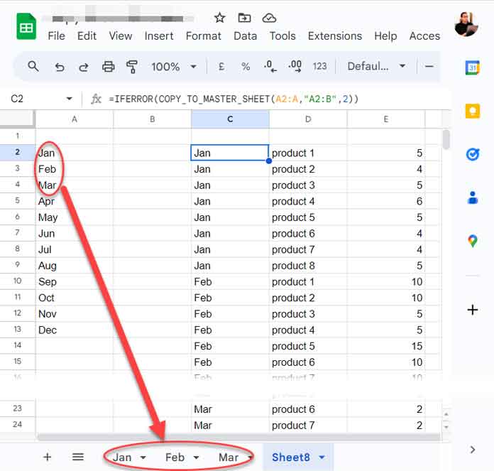 COPY_TO_MASTER_SHEET: New Example