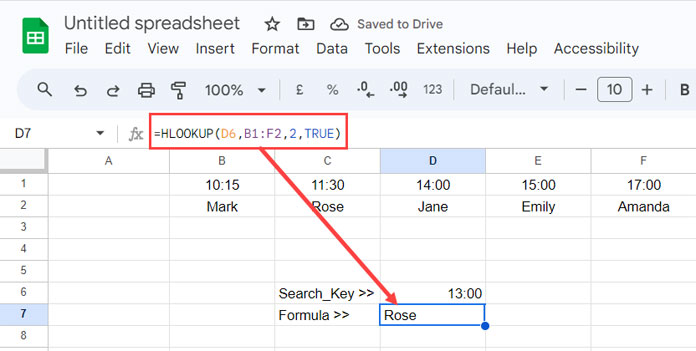 Hlookup in Sorted Range