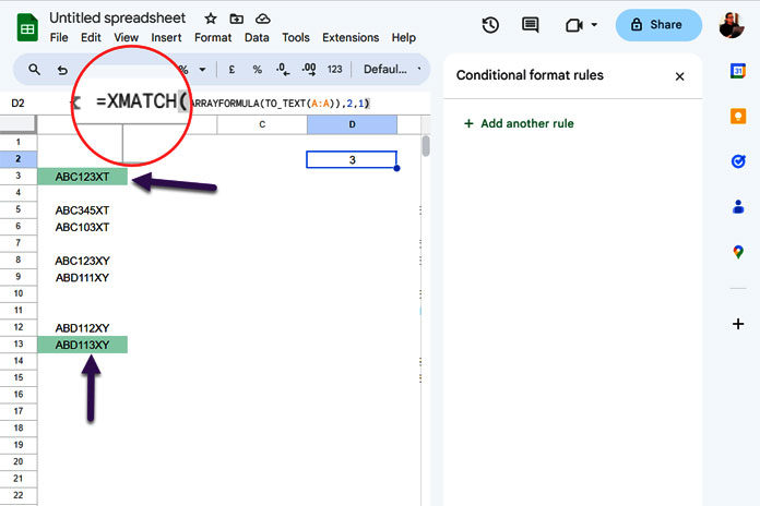 xmatch-first-or-last-non-blank-cell-in-google-sheets