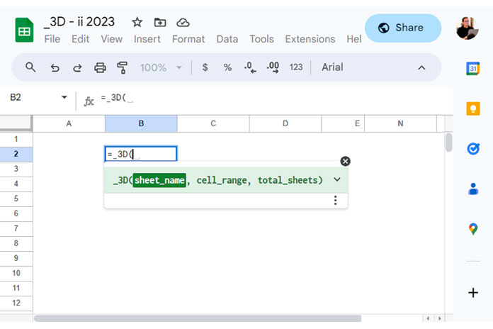3 d reference in google sheets workaround 