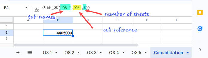 3-D Reference Example # 1: Using a Cell Reference