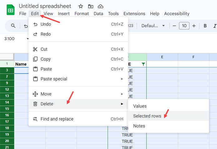 Deleting Empty Rows after Filtering