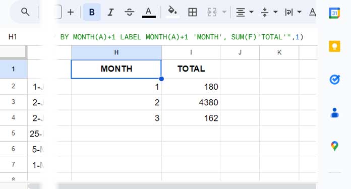 Step 1: Group by Month (Formatted)