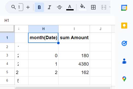 Step 1: Group by Month (Un-Formatted)